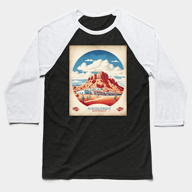 Albuquerque New Mexico United States of America Tourism Vintage Poster Baseball T-Shirt by TravelersGems